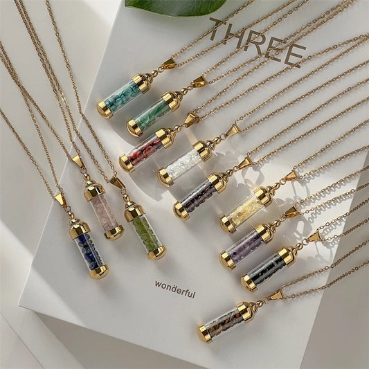 Jewelry Elegant Streetwear Geometric Stainless Steel gravel Plating Pendant Necklace