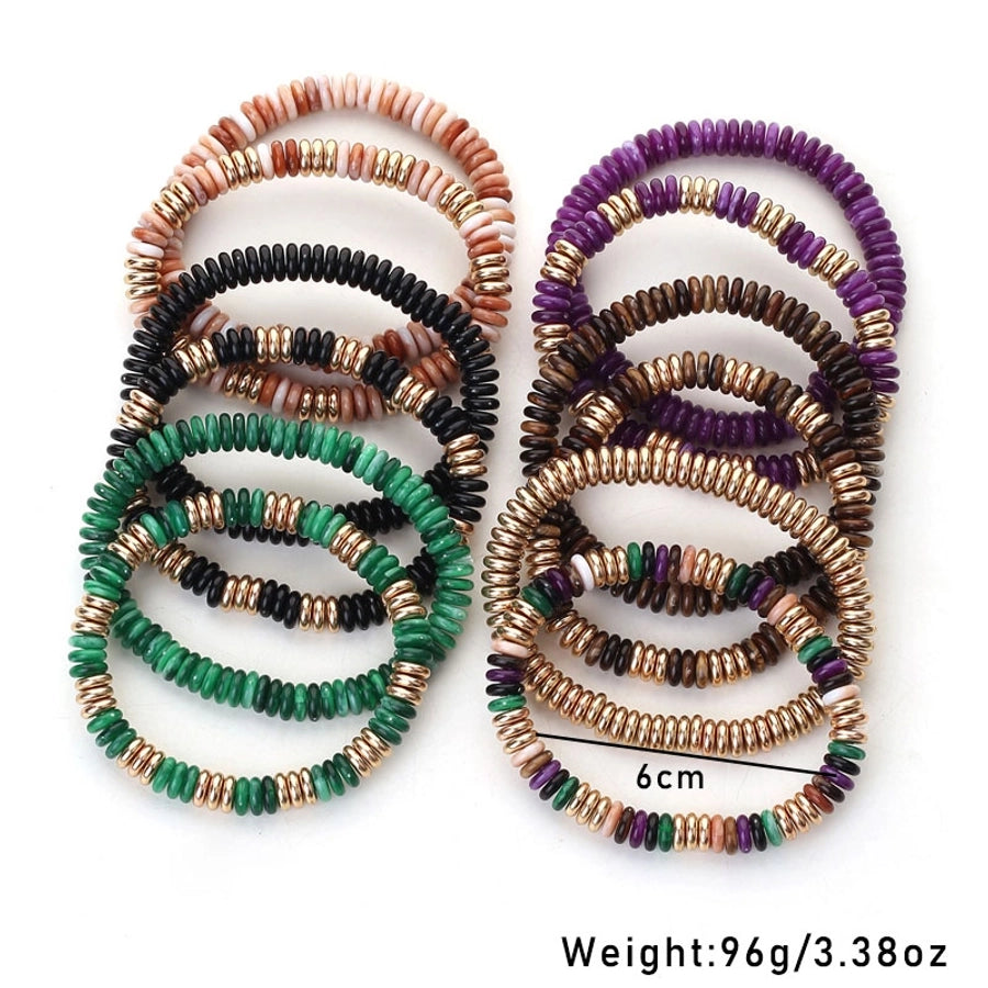 Retro Multicolor CCB Arylic Beaded Chain Beaded Bracelets