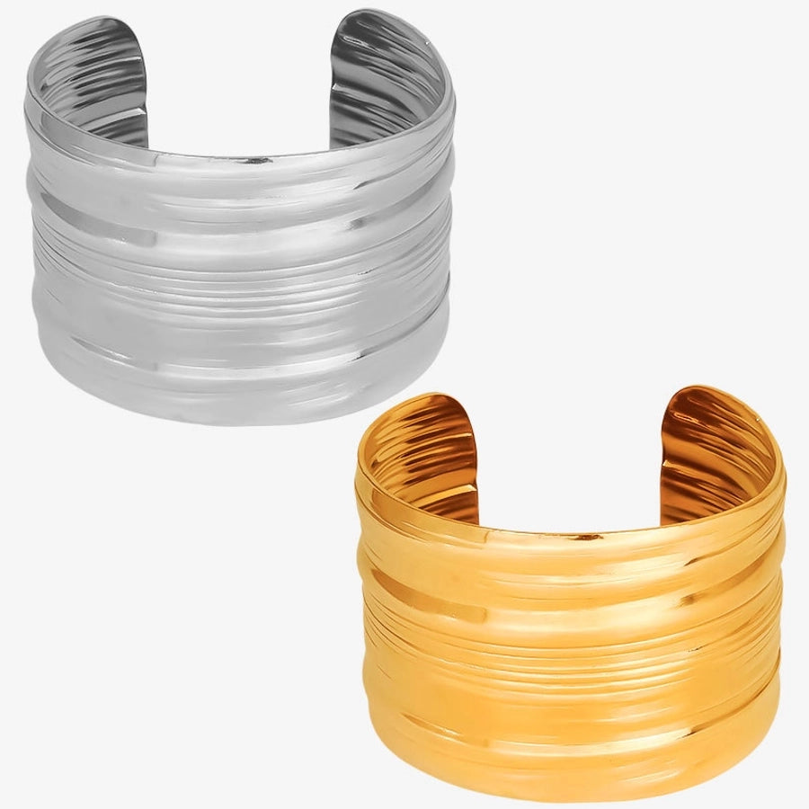 Hip-Hop Exaggerated Solid Color 304 Stainless Steel 18K Gold Plated Bangle In Bulk Stainless Steel Bracelets