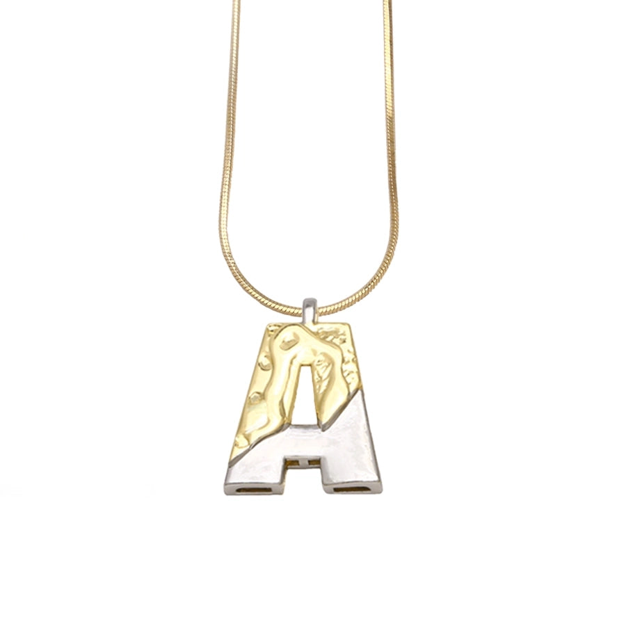 Copper 18K Gold Plated Plating Letter Pendant Necklace