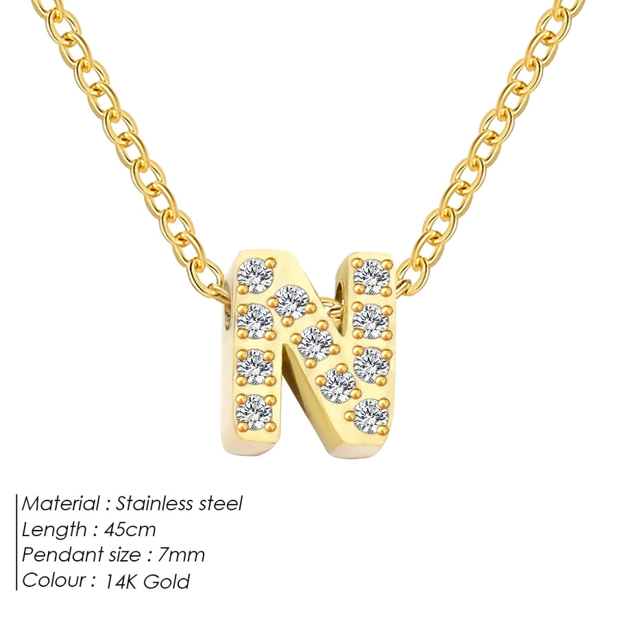 Jewelry Modern Style Simple Style Letter 304 Stainless Steel Pendant Necklace