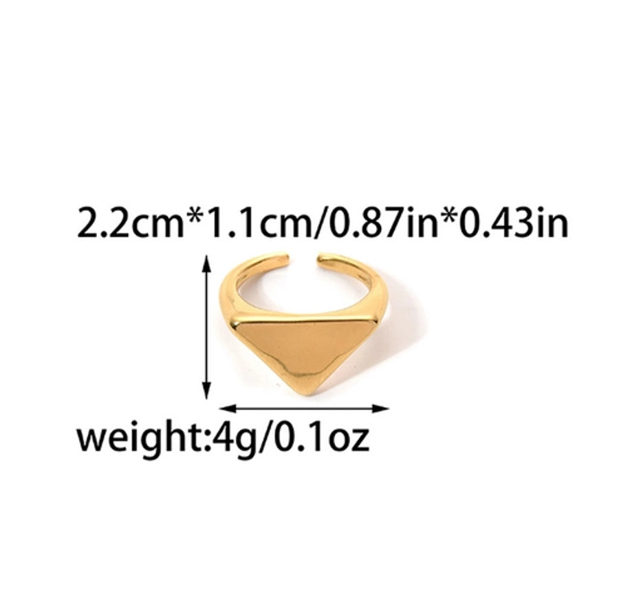 Jewelry Elegant Triangle 304 Stainless Steel Artificial Pearls Zircon 14K Gold Plated Plating Inlay Open Rings