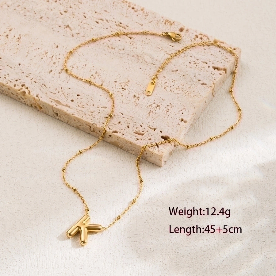 Jewelry IG Style Casual Classic Style letter 304 Stainless Steel 18K Gold Plated Solid Color