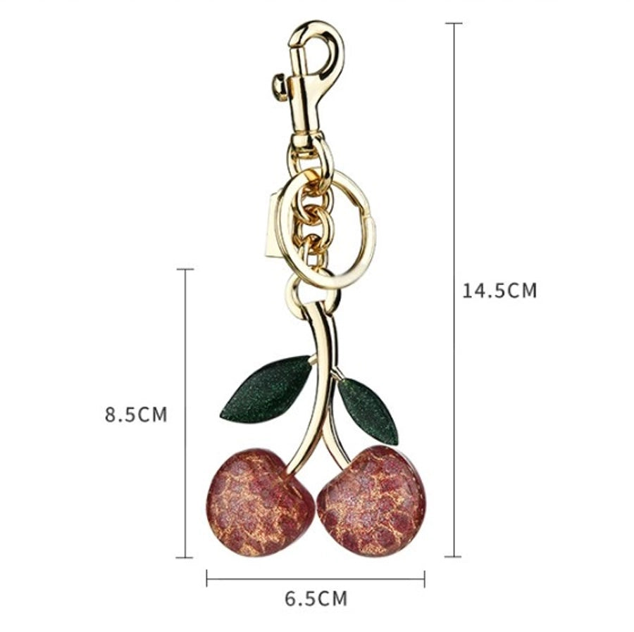 Artificial Crystal Alloy Cherry Bag Charms