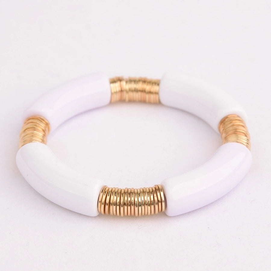 simple style classic style round arylic metal  bracelets