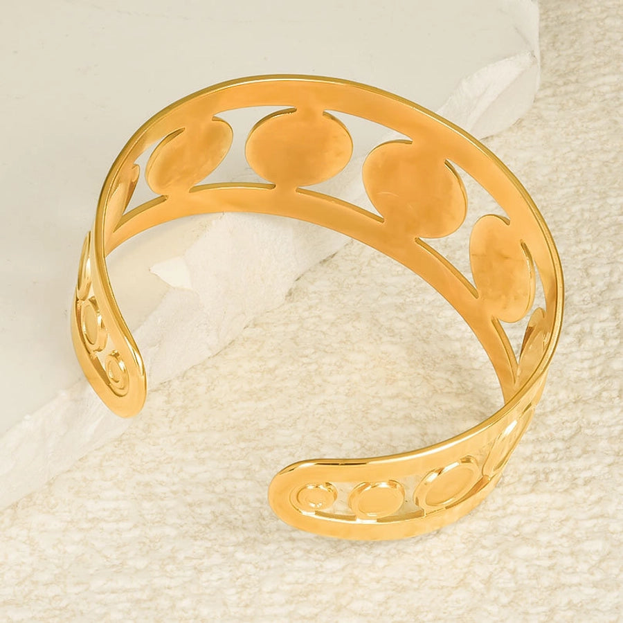 IG Style Solid Color 304 Stainless Steel 18K Gold Plated Bangle In Bulk Stainless Steel Bracelets