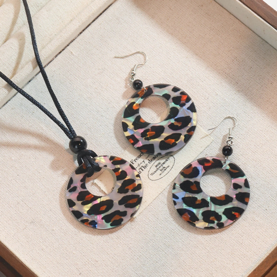 Simple Style Streetwear Leopard Arylic rope Women's Earrings Necklace