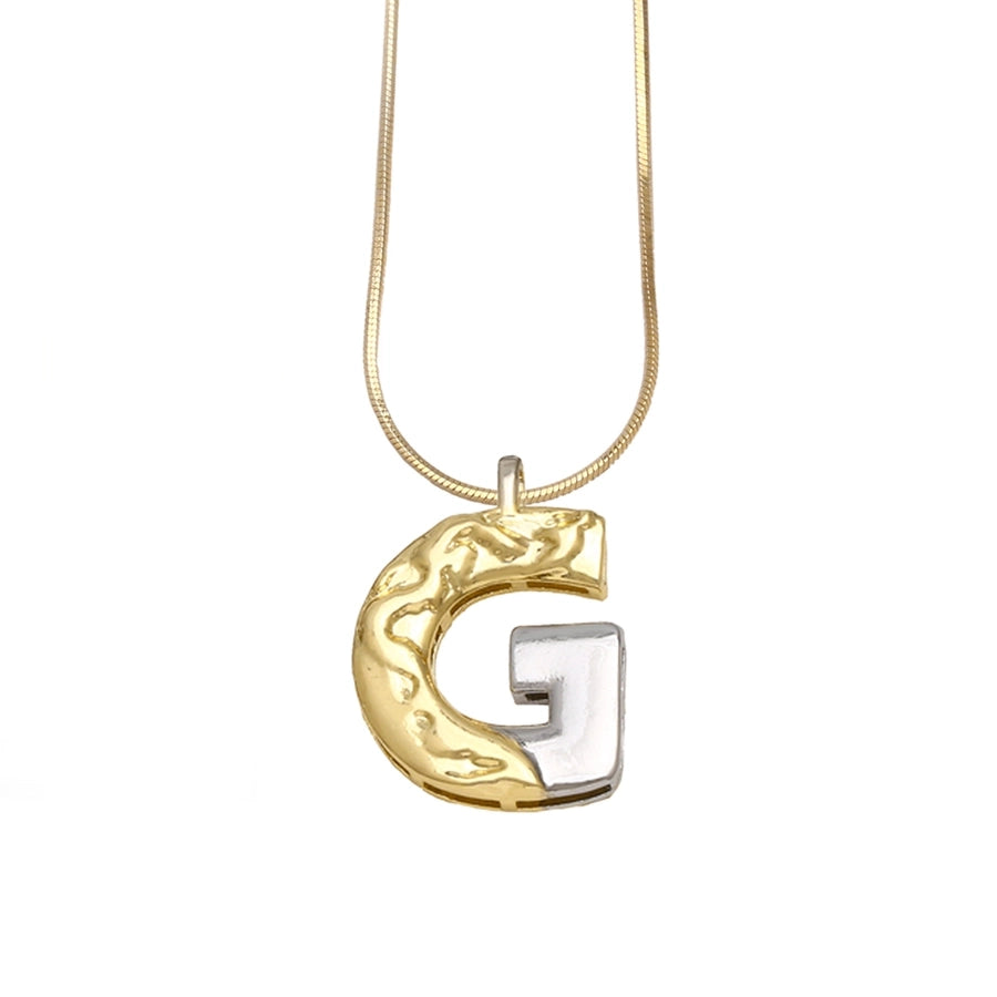 Copper 18K Gold Plated Plating Letter Pendant Necklace