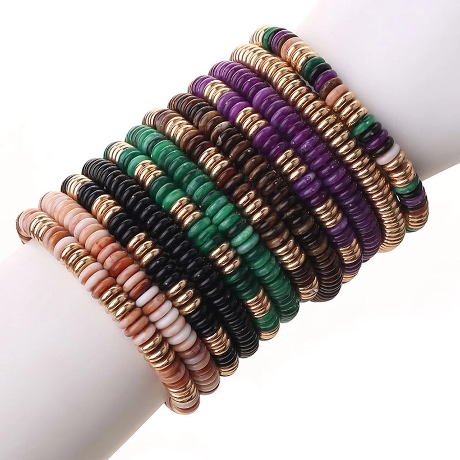 Retro Multicolor CCB Arylic Beaded Chain Beaded Bracelets