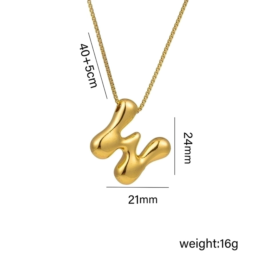 Jewelry Hip-Hop Simple Style Letter Titanium Steel 18K Gold Plated Plating Pendant Necklace