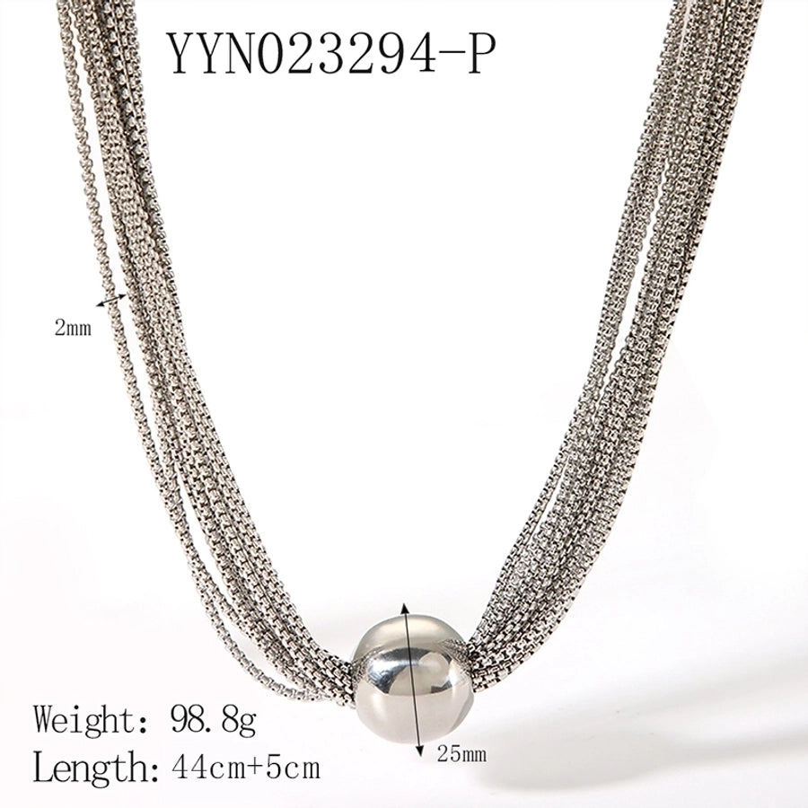 201 Stainless Steel Casual Streetwear Plating Geometric Necklace