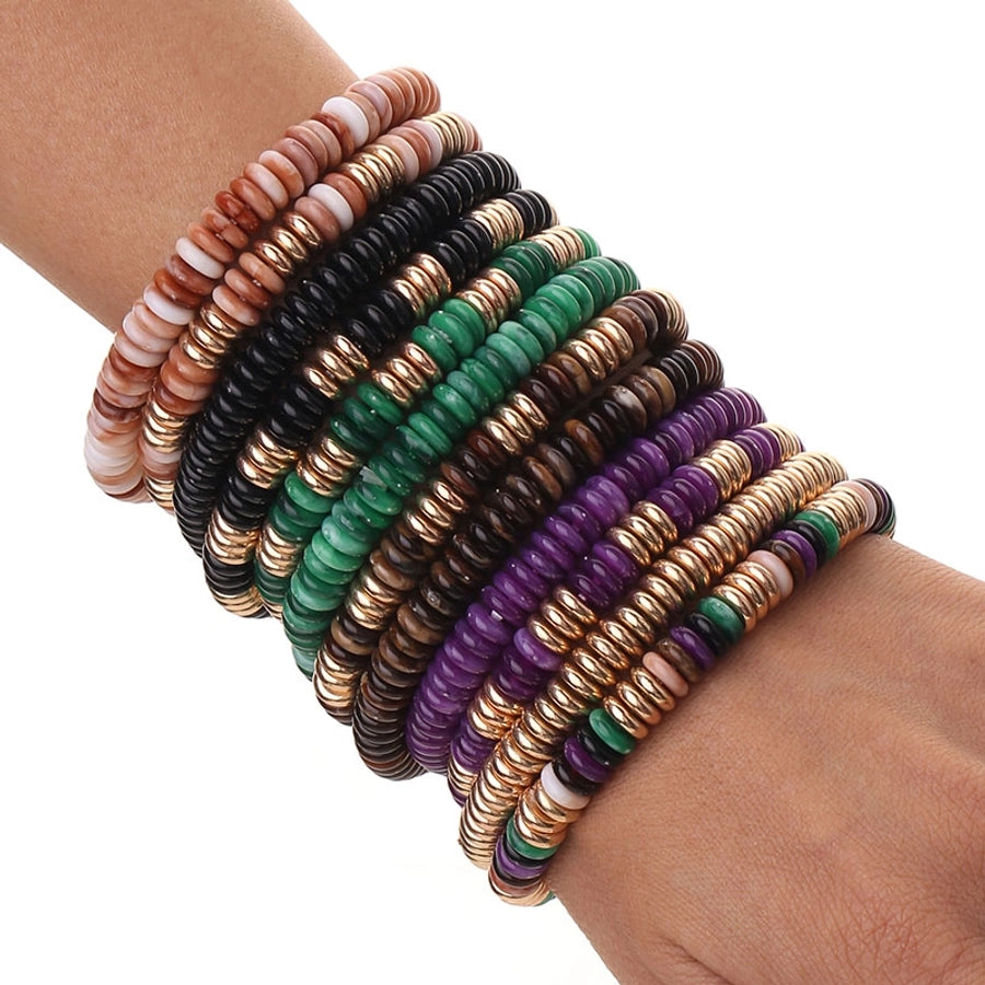 Retro Multicolor CCB Arylic Beaded Chain Beaded Bracelets