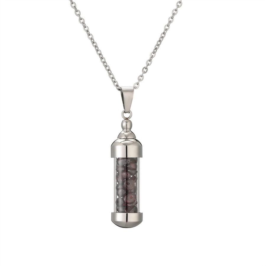 Jewelry Elegant Streetwear Geometric Stainless Steel gravel Plating Pendant Necklace