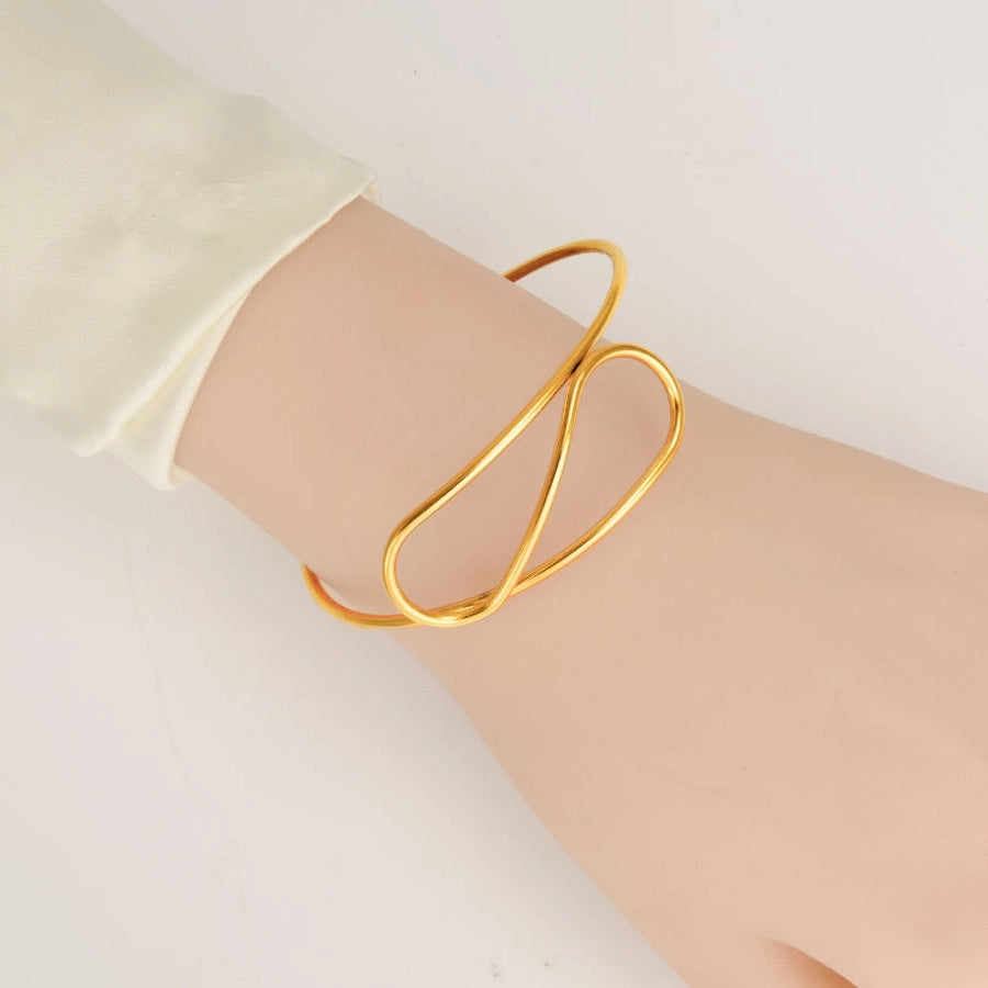 IG Style Simple Style Solid Color 304 Stainless Steel 18K Gold Plated Bangle In Bulk Stainless Steel Bracelets