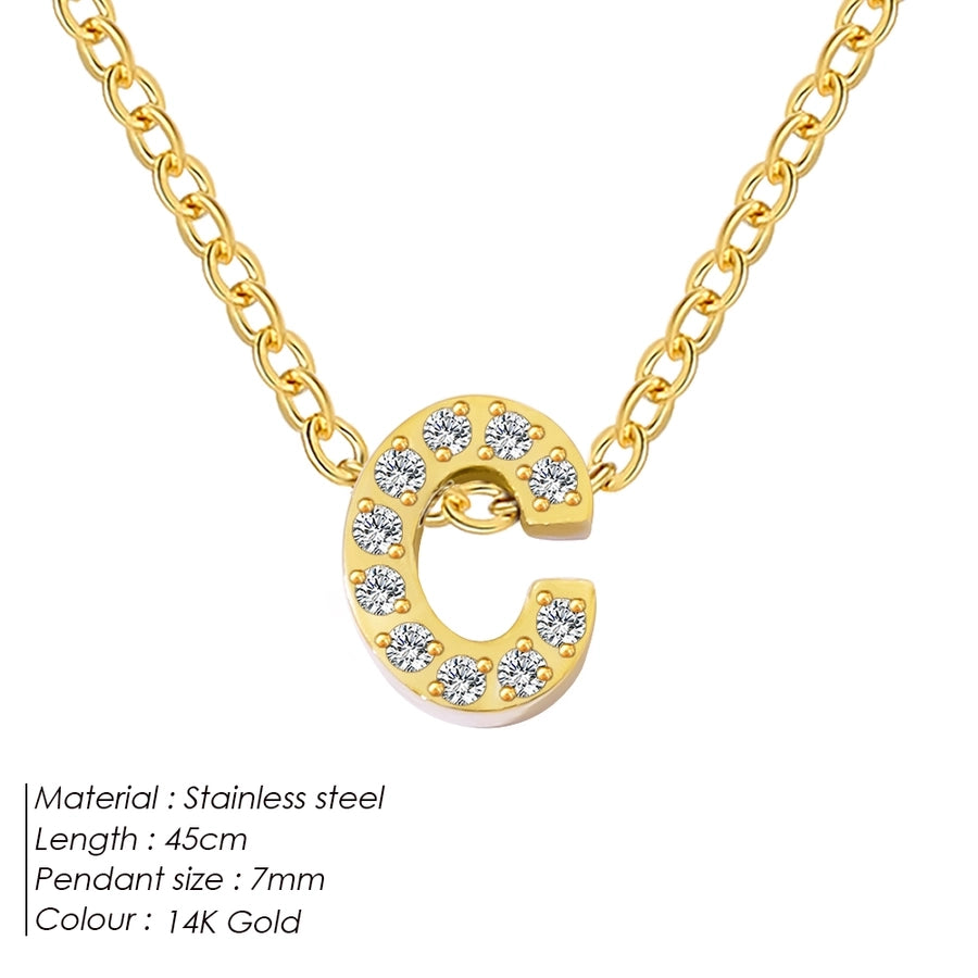 Jewelry Modern Style Simple Style Letter 304 Stainless Steel Pendant Necklace