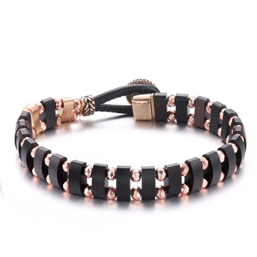 Vintage Style Classic Style Geometric Wood Titanium Steel  Bracelets In Bulk