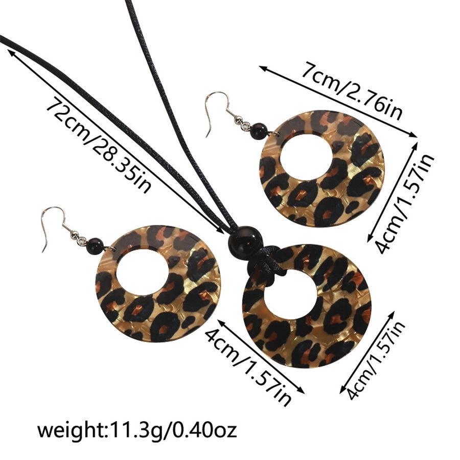 Simple Style Streetwear Leopard Arylic rope Women's Earrings Necklace