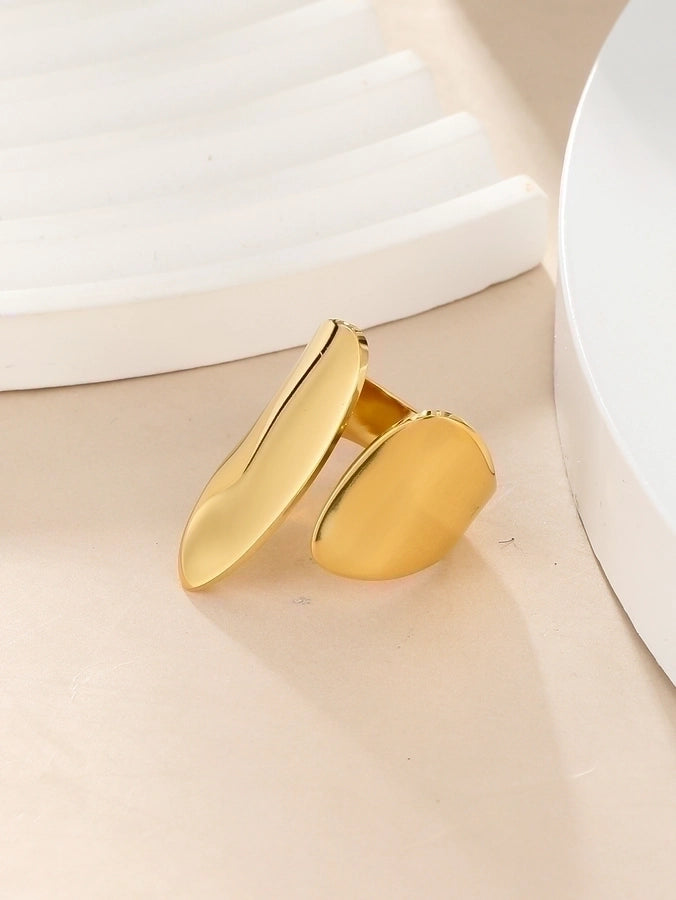 304 Stainless Steel 14K Gold Plated Simple Style Commute Plating Geometric Open Rings