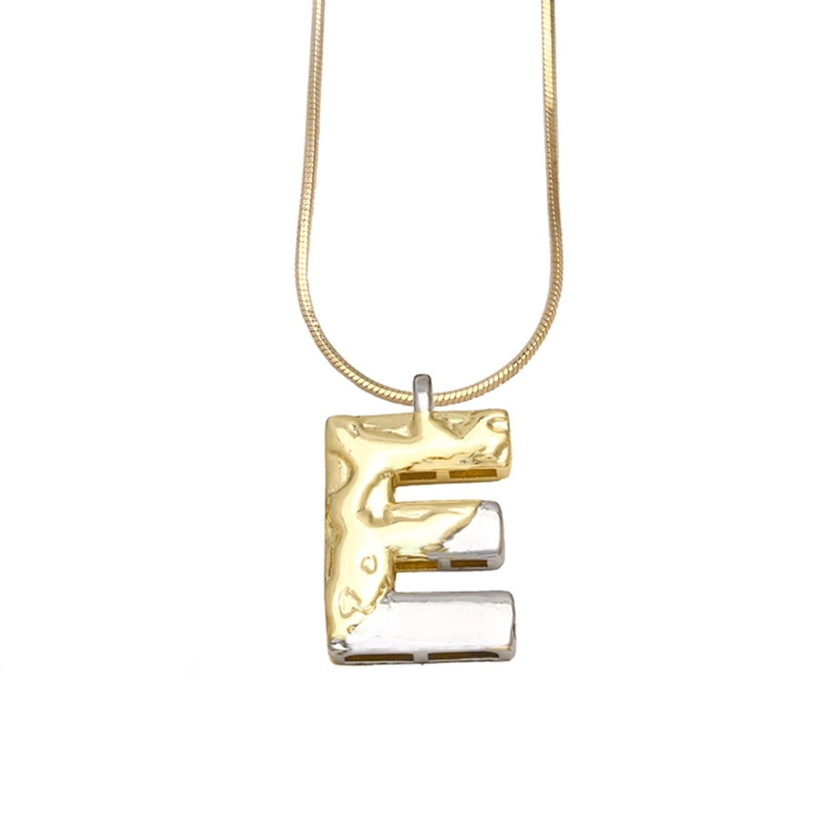 Copper 18K Gold Plated Plating Letter Pendant Necklace