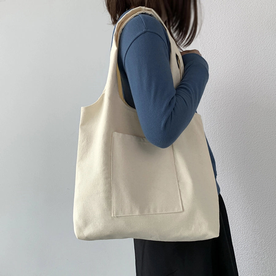 Pure color blank hand-painted canvas bag female single shoulder Japanese simple artistic Travel large capacity student class book bag