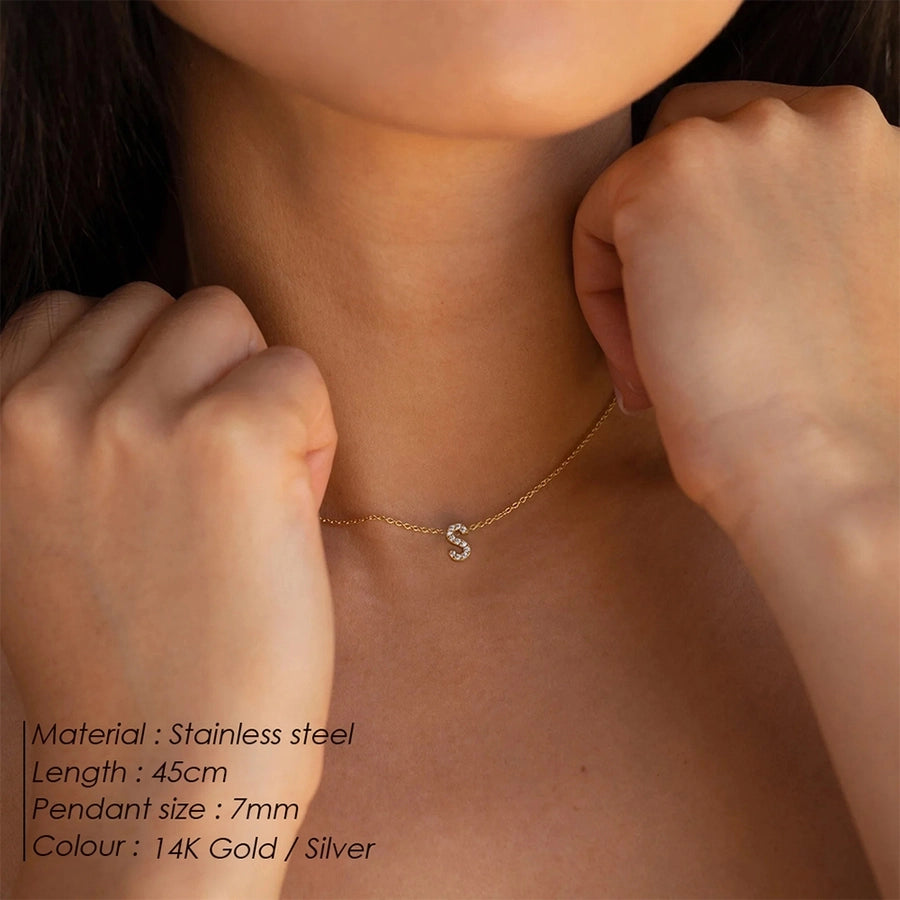 Jewelry Modern Style Simple Style Letter 304 Stainless Steel Pendant Necklace