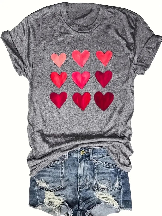 Women's T-shirt Short Sleeve T-Shirts Vacation Simple Style Heart Shape