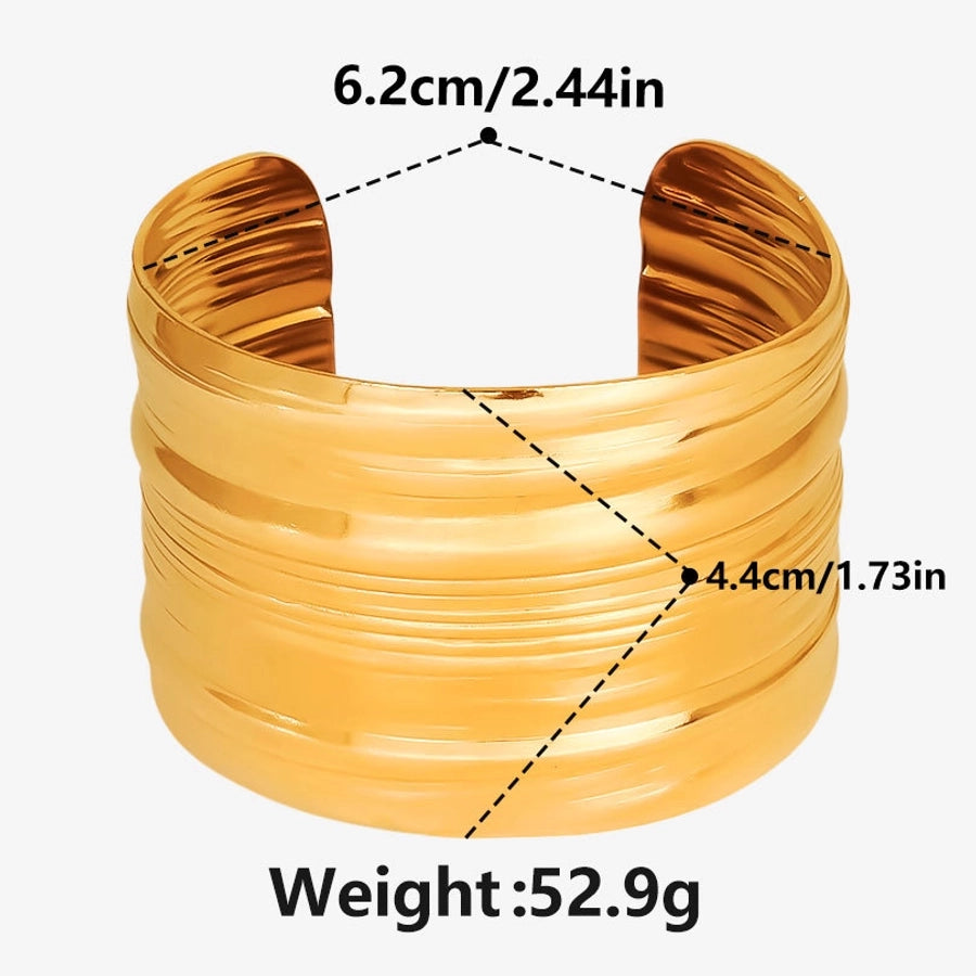 Hip-Hop Exaggerated Solid Color 304 Stainless Steel 18K Gold Plated Bangle In Bulk Stainless Steel Bracelets