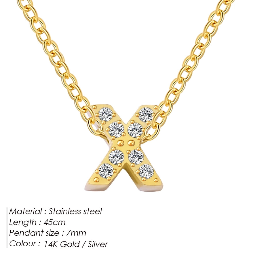Jewelry Modern Style Simple Style Letter 304 Stainless Steel Pendant Necklace