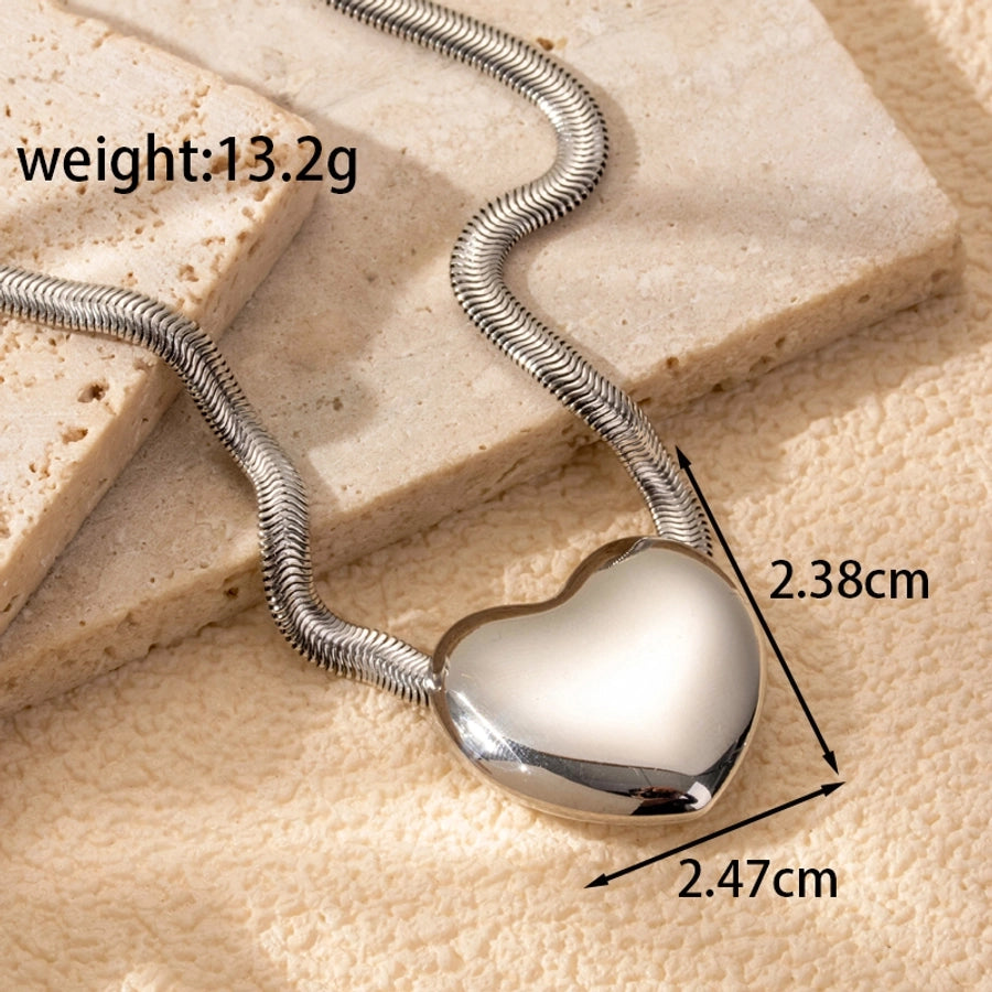 Jewelry French Style Simple Style Heart Shape 304 Stainless Steel Plating Jewelry Set