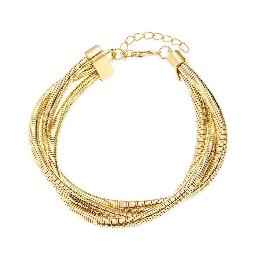 IG Style Hip-Hop Solid Color Alloy Layered Plating K Gold Plated White Gold Plated Women's Bracelets Necklace