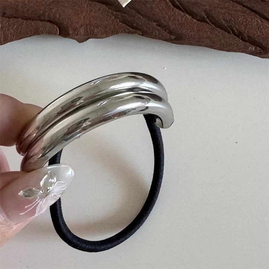 Women's Basic Simple Style Commute Solid Color Alloy Pleated Hair Tie