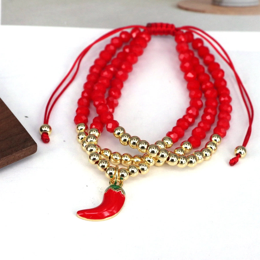 Jewelry Elegant Cute Sweet Star Cherry Heart Shape Artificial Crystal Copper Bracelets