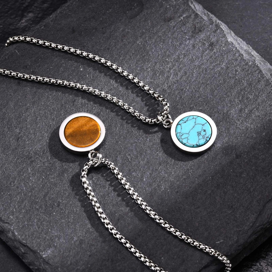 Elegant Simple Style Geometric Natural Stone 304 Stainless Steel  Pendant Necklace