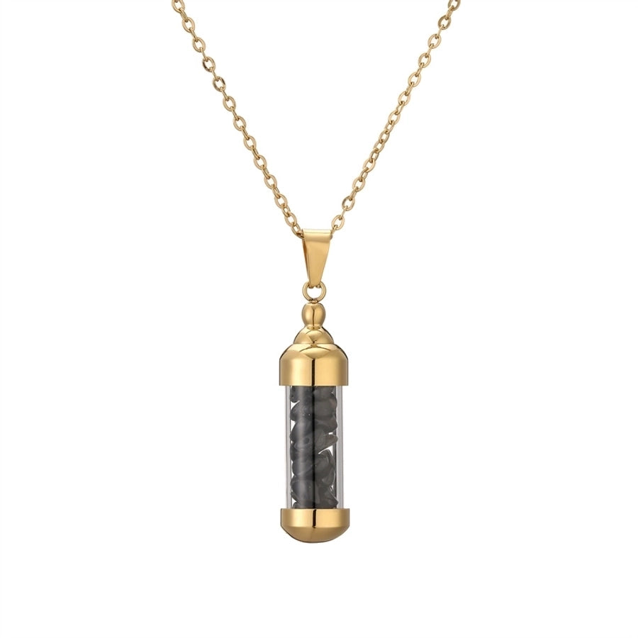 Jewelry Elegant Streetwear Geometric Stainless Steel gravel Plating Pendant Necklace