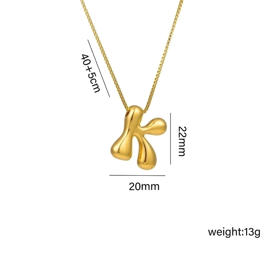 Jewelry Hip-Hop Simple Style Letter Titanium Steel 18K Gold Plated Plating Pendant Necklace