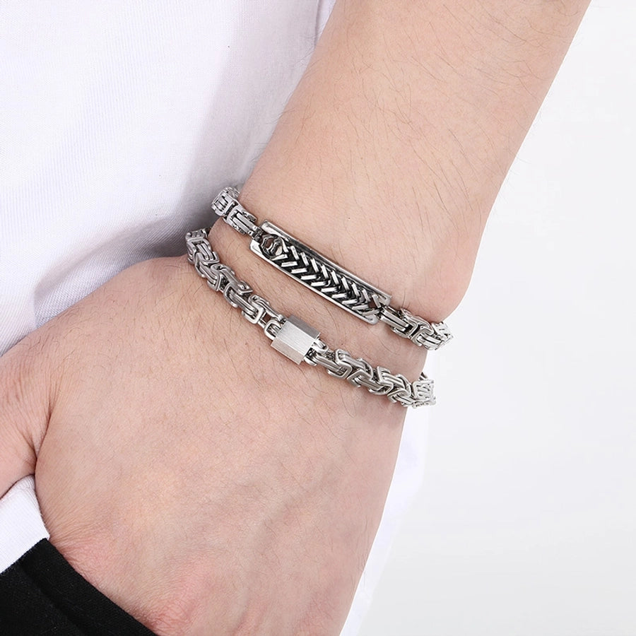 Simple Style Geometric 304 Stainless Steel  Bracelets In Bulk