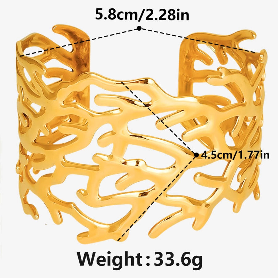 Exaggerated Solid Color 304 Stainless Steel 18K Gold Plated Bangle In Bulk Stainless Steel Bracelets