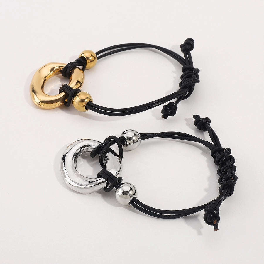 Classic Style Geometric Pu Leather Alloy  String Bracelets