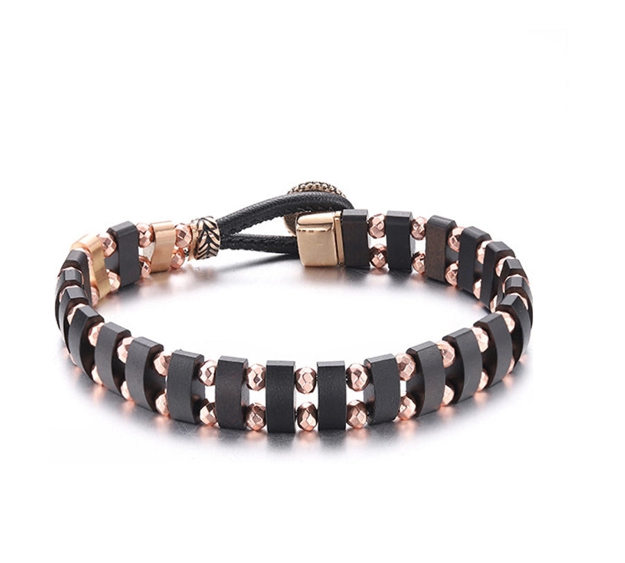 Vintage Style Classic Style Geometric Wood Titanium Steel  Bracelets In Bulk