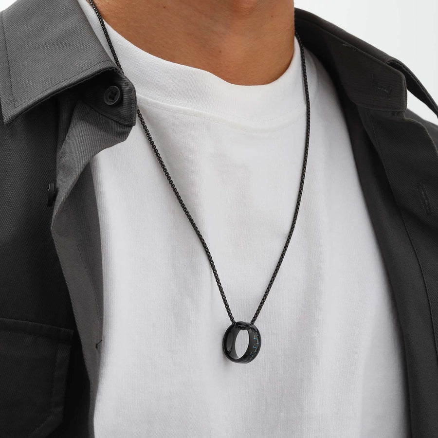 Simple Style Solid Color 304 Stainless Steel Plating Men's Pendant Necklace