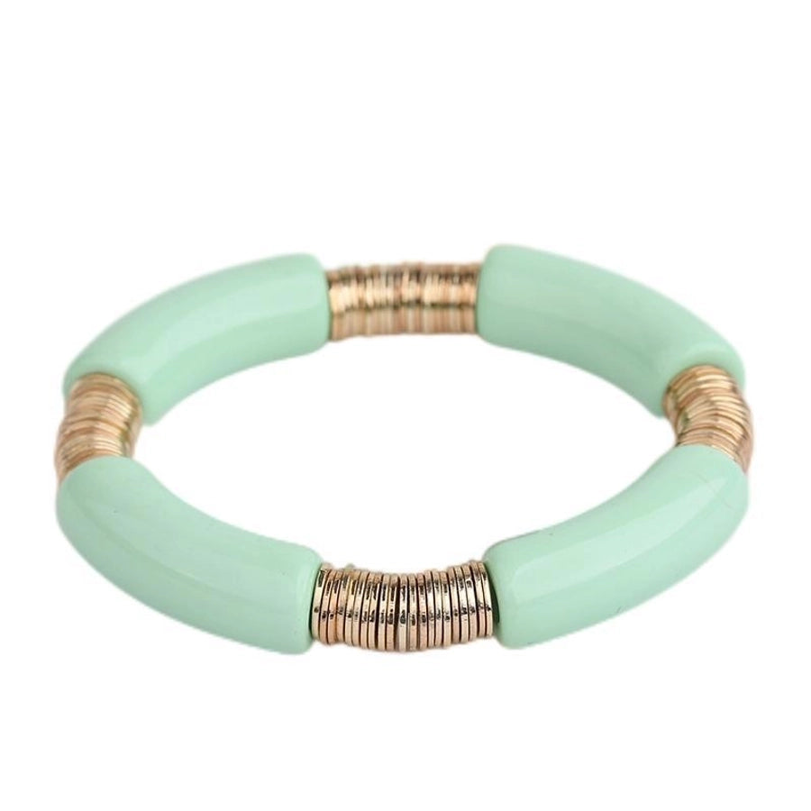 simple style classic style round arylic metal  bracelets