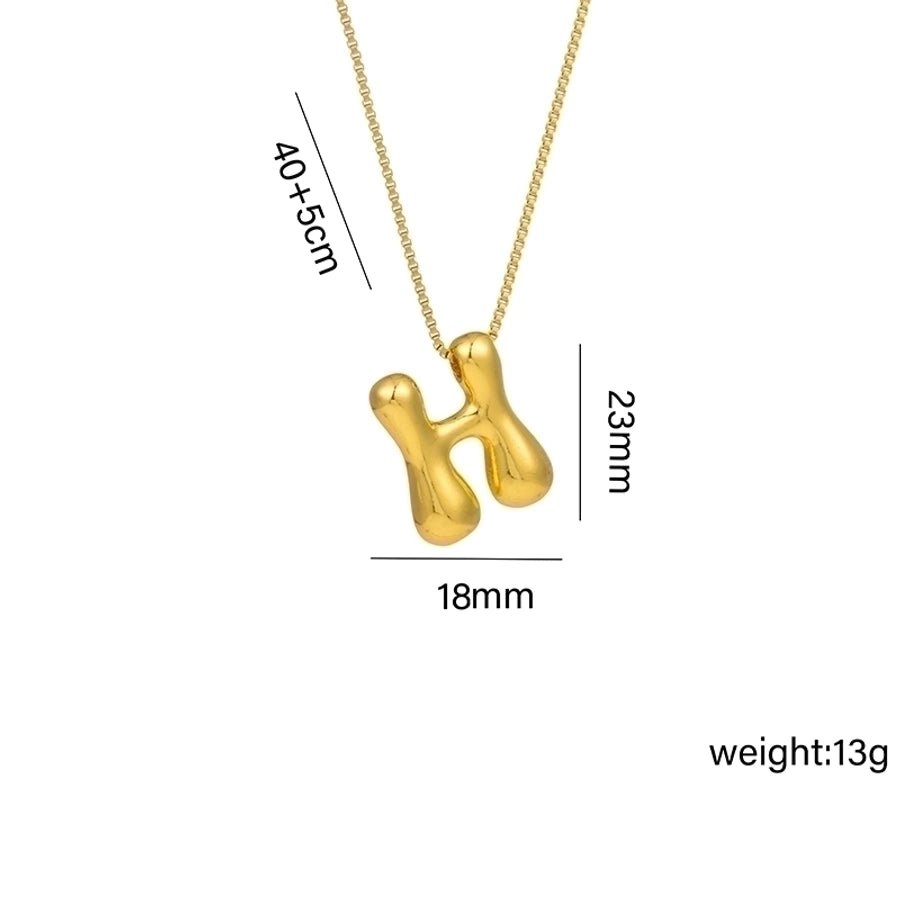 Jewelry Hip-Hop Simple Style Letter Titanium Steel 18K Gold Plated Plating Pendant Necklace