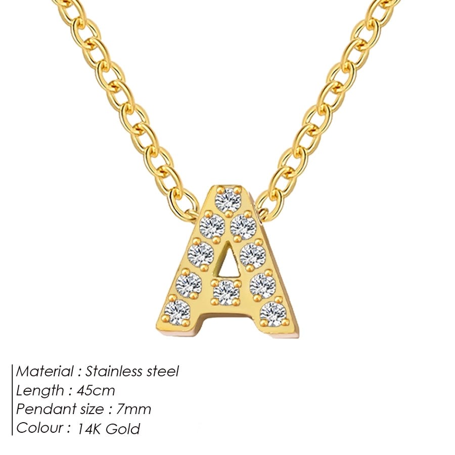 Jewelry Modern Style Simple Style Letter 304 Stainless Steel Pendant Necklace