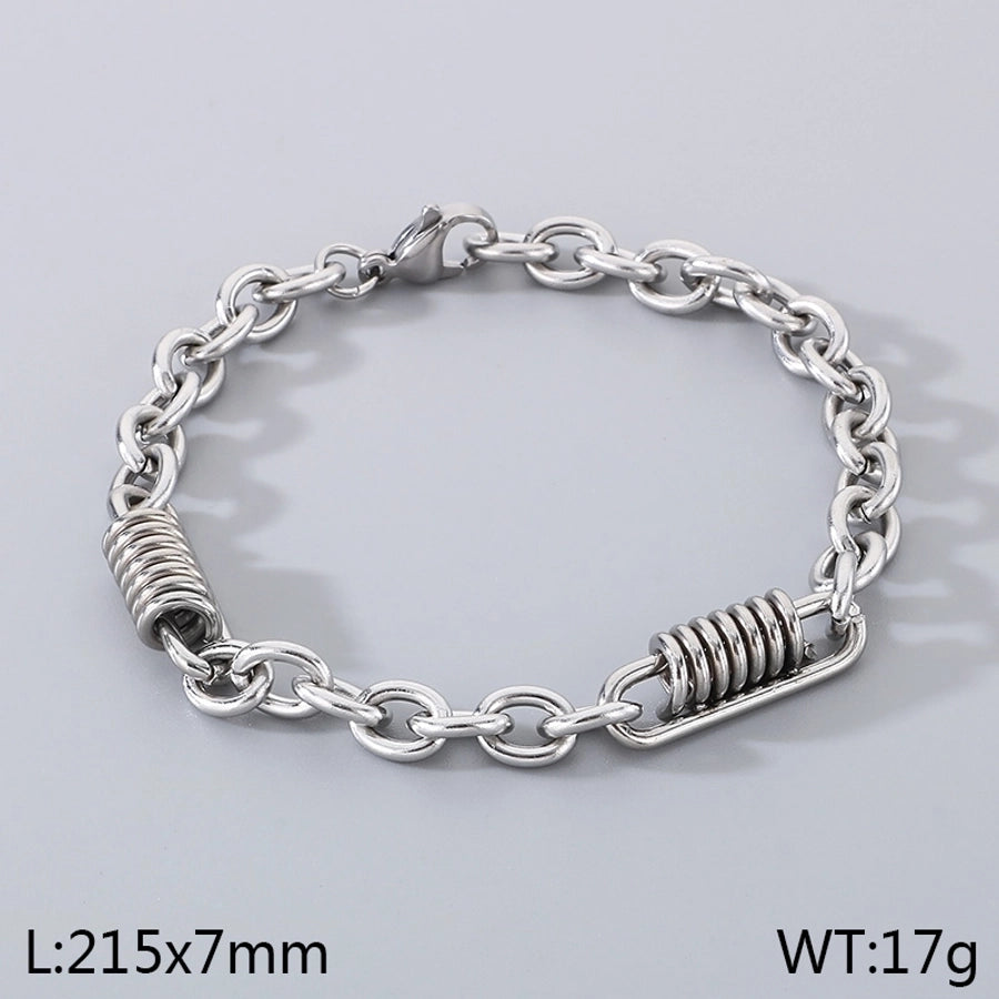Simple Style Solid Color 304 Stainless Steel 18K Gold Plated cable chain Bracelets In Bulk