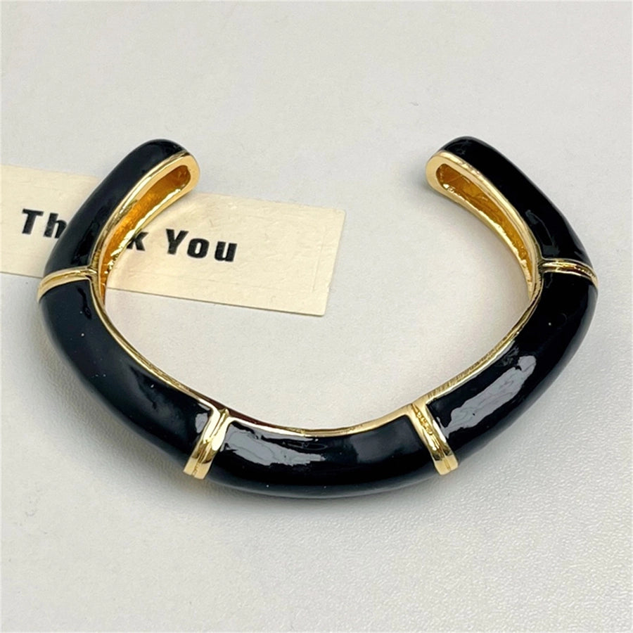 Jewelry Casual Vintage Style Simple Style Waves Copper Alloy Enamel Bangle