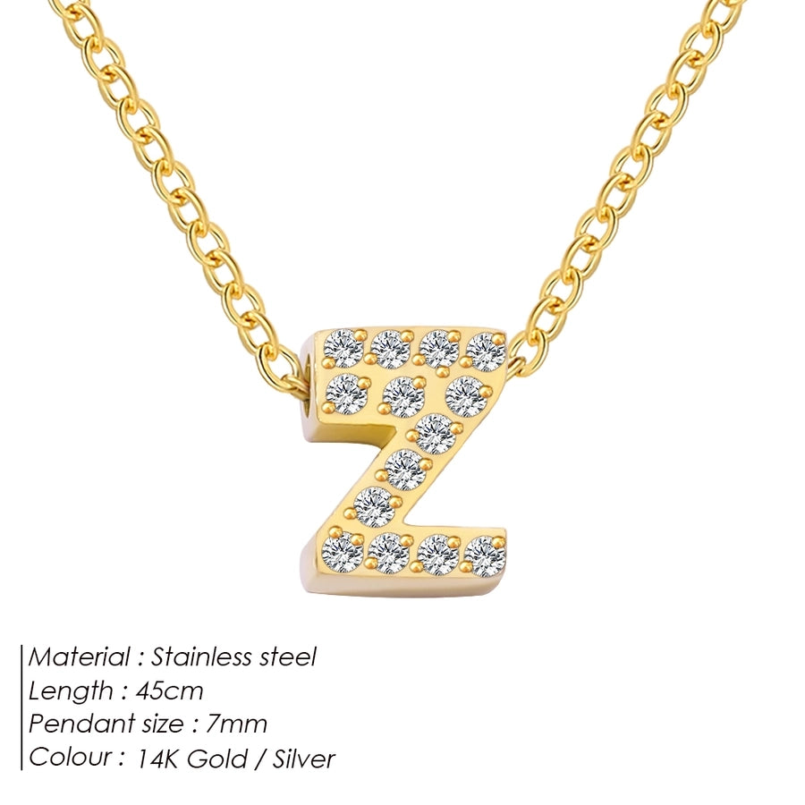 Jewelry Modern Style Simple Style Letter 304 Stainless Steel Pendant Necklace