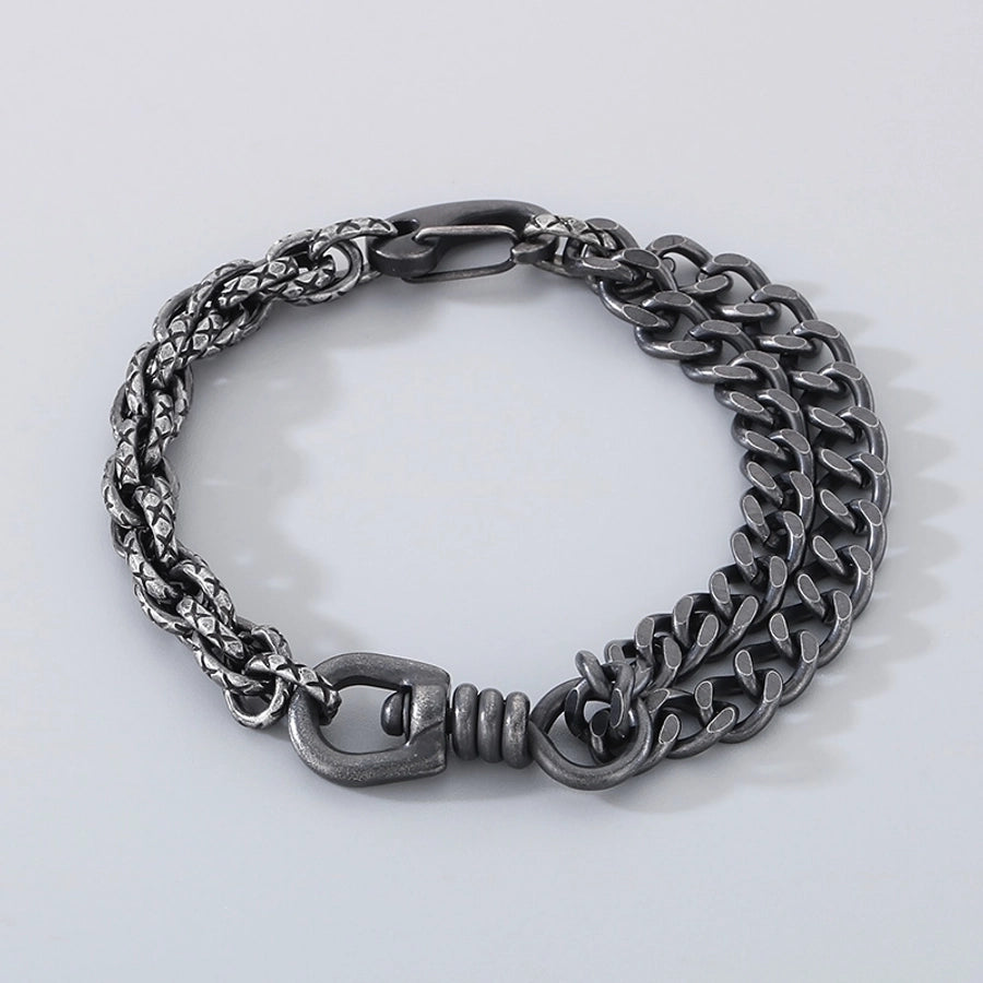 Simple Style Geometric 304 Stainless Steel Cuban Link Chain Curb Chain Bracelets In Bulk