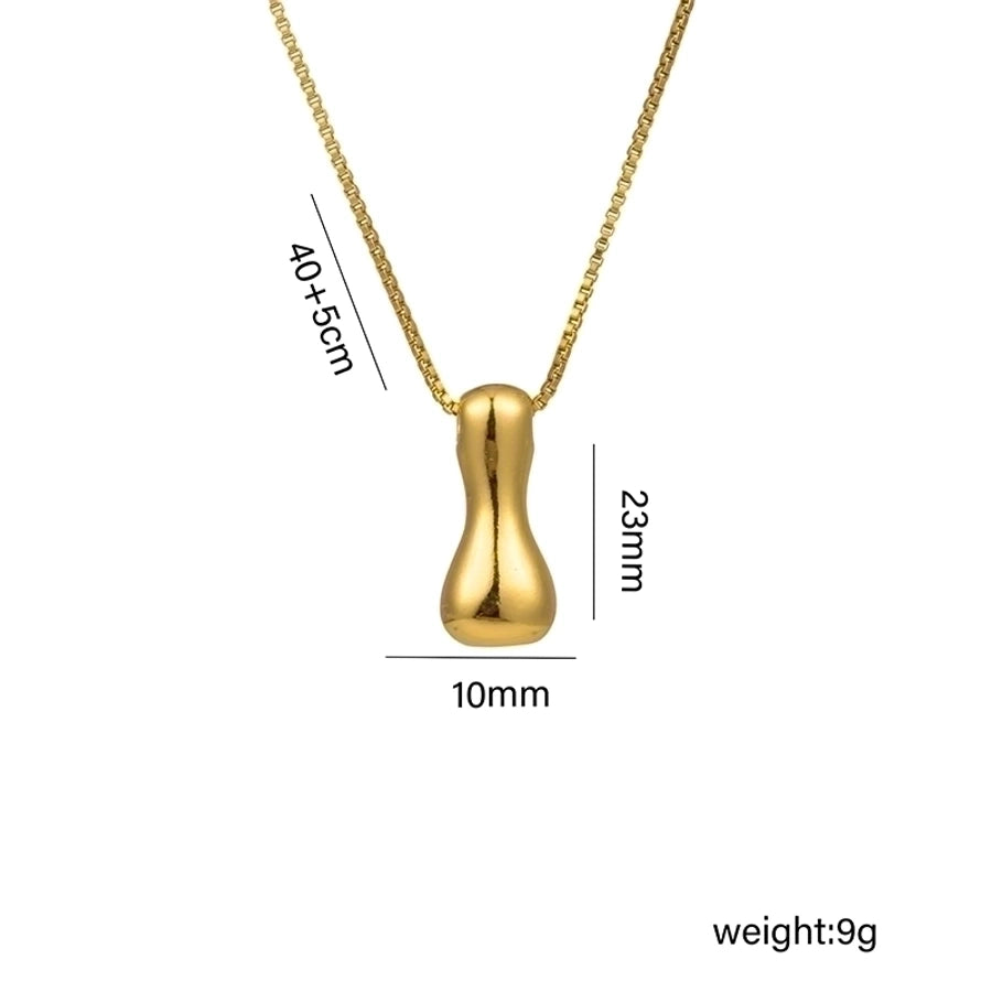 Jewelry Hip-Hop Simple Style Letter Titanium Steel 18K Gold Plated Plating Pendant Necklace