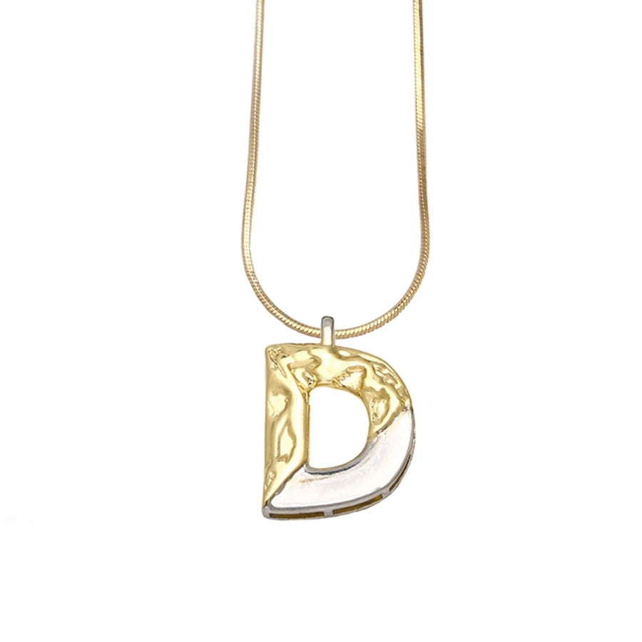 Copper 18K Gold Plated Plating Letter Pendant Necklace