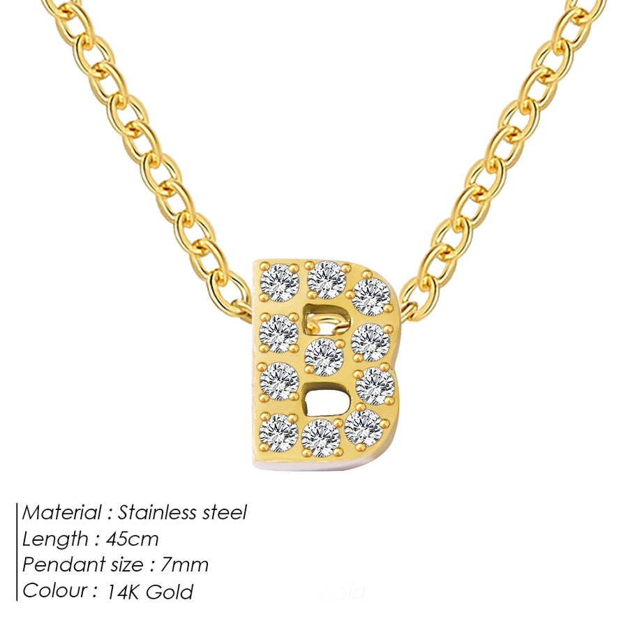 Jewelry Modern Style Simple Style Letter 304 Stainless Steel Pendant Necklace